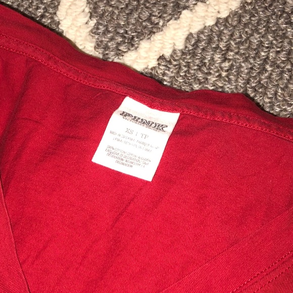 PINK Long-sleeve V-Neck Tee - Picture 4 of 7